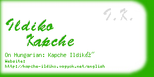 ildiko kapche business card